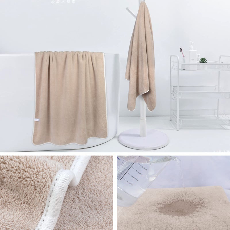 KinHwa Microfiber Bath Towel Large Bathroom Towel Absorbent Shower Towels Soft Bath Towels Large Size for Women Men Ideal for Spa, Swimming, Pool Beige 2 Pack 30inch x 60inch - Image 4